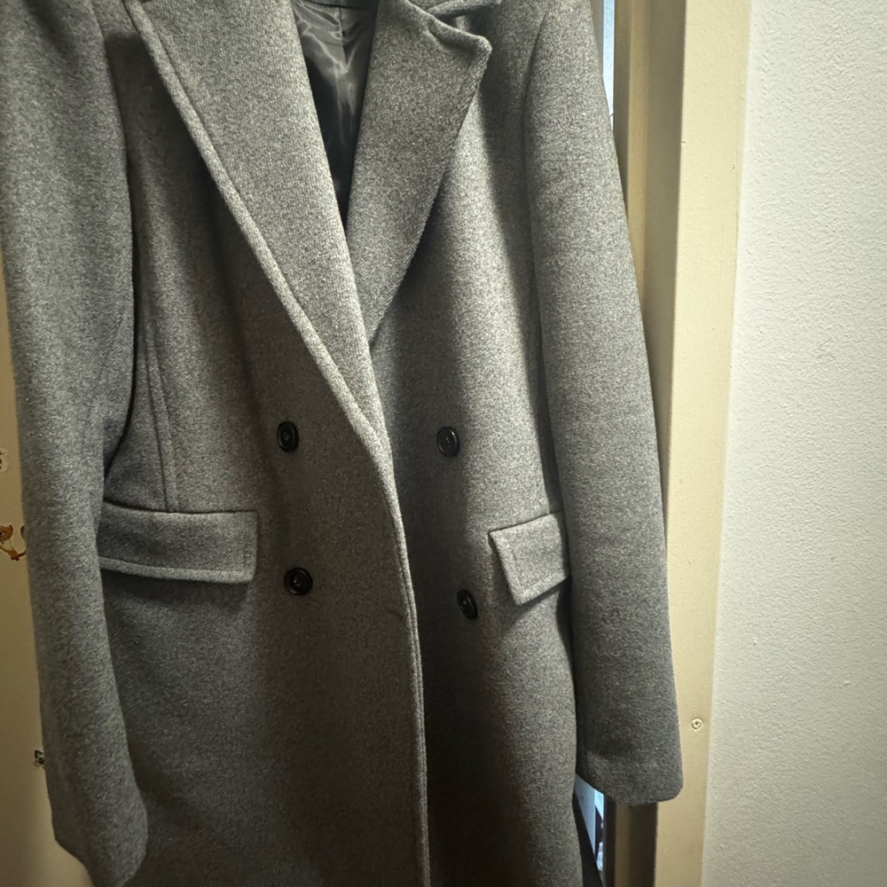 Mango Classic Gray Trench Coat - Picture 4 of 5